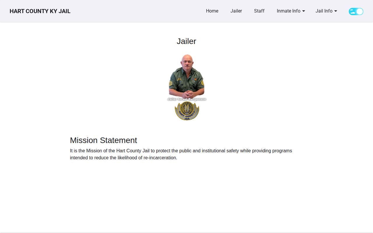 Hart County Jail release records and Jailer page