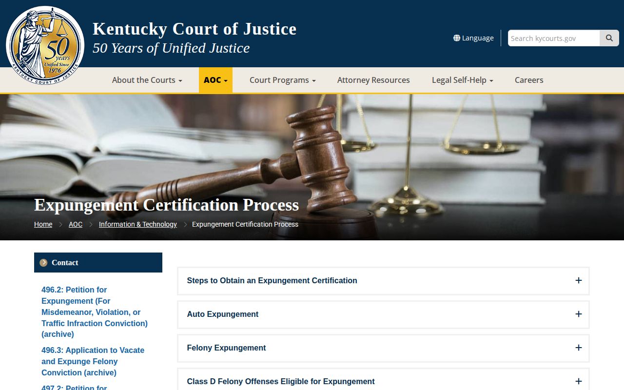 Kentucky court expungement guidance for Hart County released inmate mugshots